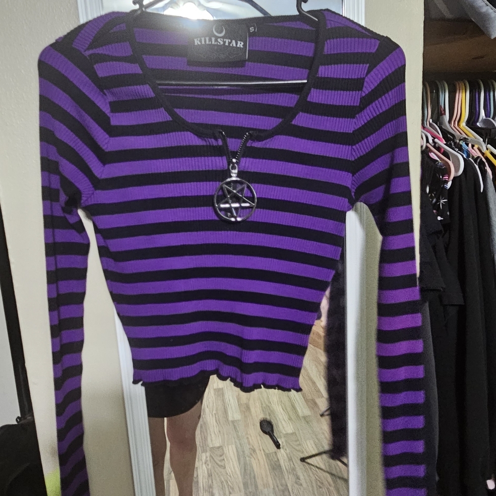 Killstar striped crop top